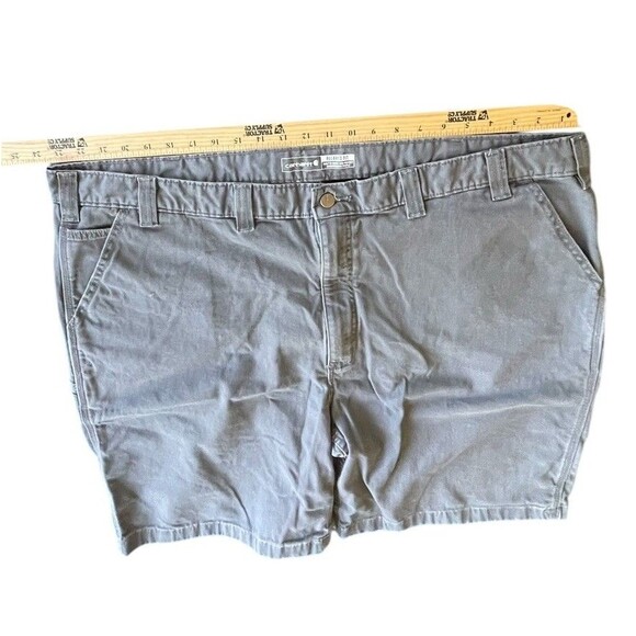 Carhartt Rugged Flex Relaxed Fit Canvas Work Shorts Men Size 48 Gray - Picture 4 of 9